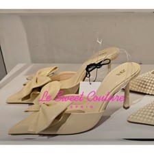 ZARA WOMAN NOVO COM ETIQUETAS SS25 BOW SLINGBACK SALTO ALTO BRANCO 2252/510/001 comprar usado  Enviando para Brazil