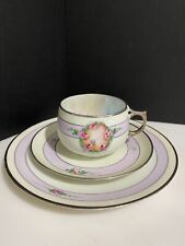 Hutschenreuther Pink Silver Lining Floral TRIO Tea Cup Saucer 7.5"  Plate comprar usado  Enviando para Brazil
