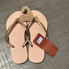 Sandálias chinelos Havaianas slim metálico bronze/ouro rosa 7/8 EUA - 39/40 EUR comprar usado  Enviando para Brazil