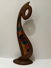 MOSAICO VITRAL ESCULTURA MADEIRA RETRÔ GATO GATINHO MODERNISMO MEADOS DO SÉCULO 20" comprar usado  Enviando para Brazil