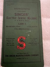 Manual de instruções vintage Singer para máquina de costura elétrica 1200-1, usado comprar usado  Enviando para Brazil