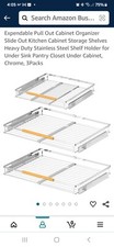 Usado, Organizador de gaveta de cozinha 3 peças. BLITZLAB SS HEAVY DUTY SLIDE OUT  comprar usado  Enviando para Brazil