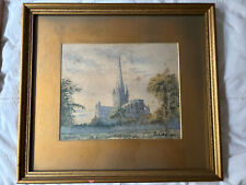 Watercolour salisbury cathedra for sale  LONDON