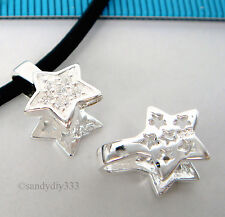 1x PINGENTE DE PRATA ESTERLINA ESTRELA DE CRISTAL CZ FECHO DE FIANÇA 9,3mm #1663 comprar usado  Enviando para Brazil