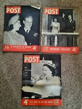PICTURE POST 3x EDIÇÕES DE LEMBRANÇA DA RAINHA ELIZABETH II 1947, 1948, 1952 comprar usado  Enviando para Brazil