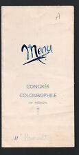 Menu congres colombophile d'occasion  Expédié en Belgium