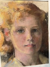 Pintura Retrato Pastel Vintage Niña (Estilo Antiguo al Óleo) ver descripción segunda mano  Embacar hacia Mexico