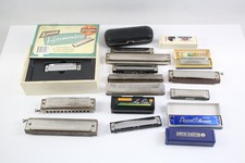 Lote de trabajo de armónicas vintage surtidas sin probar con algunos estuches segunda mano  Embacar hacia Mexico