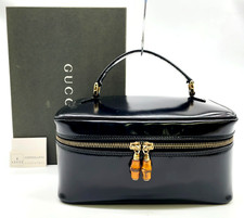 Autêntica bolsa cosmética GUCCI bambu vaidade couro envernizado 022.1705 com caixa NS0606261, usado comprar usado  Enviando para Brazil
