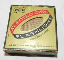 Linterna de disco eléctrico desechable vintage de EL-K con caja segunda mano  Embacar hacia Mexico