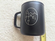 Caneca de café REI CO-OP aço inoxidável tampa de viagem preta 12 oz isolamento de acampamento comprar usado  Enviando para Brazil