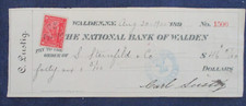 1900 Walden New York National Bank of Walden cheque bancário engraçado e receita comprar usado  Enviando para Brazil