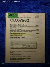 CD player Sony manual CDX 7562 (#2939) comprar usado  Enviando para Brazil
