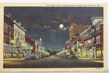 Usado, Cartão postal Ohio OH Norwalk Main Street East Night antigo vintage cartão de vista padrão comprar usado  Enviando para Brazil