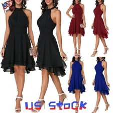 Womens halterneck chiffon for sale  USA