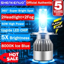 Lâmpada de farol LED + kit de farol de neblina combo 8000K para Toyota Sequoia 2001-2007 -4 peças comprar usado  Enviando para Brazil