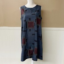 Vestido sem mangas remake quimono de seda azul gola redonda linha A comprar usado  Enviando para Brazil