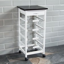Carrinho de armazenamento cesta de cozinha 4 camadas prateleira organizadora de frutas vegetais branco, usado comprar usado  Enviando para Brazil