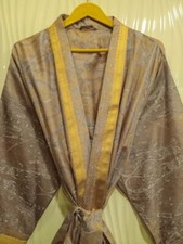 Usado, Reine Seide Brown Kimono Lang Robe Abendkleid Damen Nachthemd KMO4729 comprar usado  Enviando para Brazil