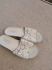 Cream leather sliders for sale  ABERDEEN
