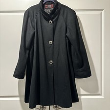 Casaco de lã feminino vintage Stephanie Mathews acabamento de veludo/casaco de botões grandes tamanho 2x, usado comprar usado  Enviando para Brazil