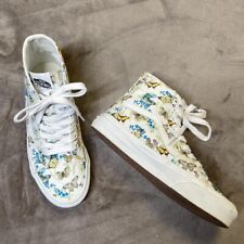 Vans cônico Sk8-Hi branco com borboletas e flores como masculino 6 feminino 7,5, usado comprar usado  Enviando para Brazil