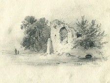 Paysage ruines animé d'occasion  Anet
