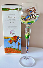 Verre vin peint.verre d'occasion  France