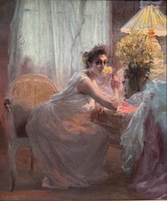 Elegante Ritratto Quadro Albert Bréauté (1854-1941) - Dopo Ballo, 1894 comprar usado  Enviando para Brazil