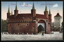 Widokówka Kraków, Rondel bramy Floryanskiej , używany na sprzedaż  Wysyłka do Poland
