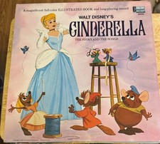 Walt Disney Cinderela Vinil LP Livro Disneylândia Disco 3908 Canções de História Vintage comprar usado  Enviando para Brazil