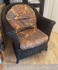 Korbsessel rattansessel schwar gebraucht kaufen  Berlin