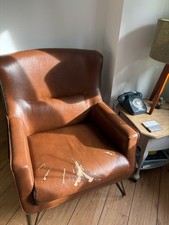 Tan leather chair for sale  PRESTON