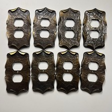 8 Vintage Latão Amerock Carriage House Tomada Dupla Placa Conjunto de Tampa SA comprar usado  Enviando para Brazil
