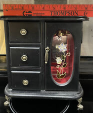 Jewelry Cabinet with Stained Glass Door 1980’s Wood Musicals comprar usado  Enviando para Brazil