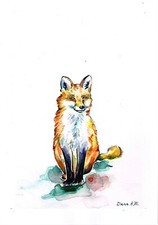 Fox original watercolour for sale  ALFRETON