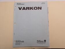 Williams varkon schematics for sale  Castro Valley