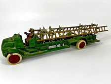 Antigo Arcade Grande Escada de Fogo de Ferro Fundido Mack Caminhão Brinquedo com Rodas Traseiras Duplas comprar usado  Enviando para Brazil