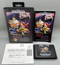Ariel the Little Mermaid Sega Genesis 1992 caixa na caixa guia pendurada manual bom completo comprar usado  Enviando para Brazil
