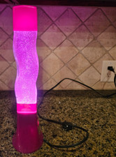LÂMPADA DE LAVA rosa em forma de S movimento de onda luz glitter brilho curvo 16” MCM LP-180B comprar usado  Enviando para Brazil