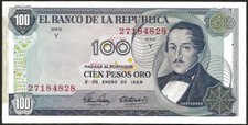 Colombie billet 100 d'occasion  Gallardon
