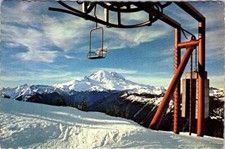 Cartão postal de esqui WA Washington CRYSTAL MOUNTAIN SKI AREA cadeira elevador PIERCE CO 4X6 comprar usado  Enviando para Brazil
