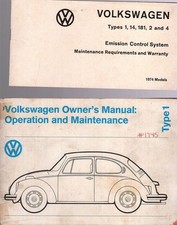 1974 Volkswagen Owner's Manual: Operation and Maintenance Type 1; Volkswagen E.. segunda mano  Embacar hacia Mexico