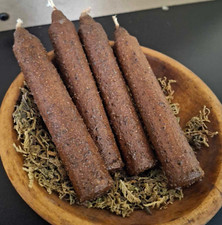 Usado, Quatro velas cônicas primitivas grungy grubby 5" enchimentos de tigela feitos à mão por mim comprar usado  Enviando para Brazil