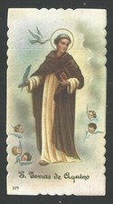 Cartão sagrado antigo de Santo Tomás de Aquino imagem pieuse Estampa comprar usado  Enviando para Brazil
