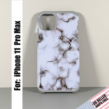 Usado, Capa projetada para iPhone 11 PRO MAX: mármore branco e cinza | Capa de camada dupla comprar usado  Enviando para Brazil