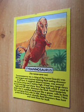 KELLOGG'S CEREAL BOX PAINEL TRASEIRO CARTÃO RECORTADO: DINOSSAUROS.....TIRANOSSAURO comprar usado  Enviando para Brazil