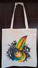 BOLSO DE MANO PINTADO A MANO DIRECTAMENTE DEL ARTISTA LONA ALGODÓN UNISEX ARTE TUCANO segunda mano  Embacar hacia Mexico