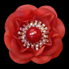 Broche fleur rouge d'occasion  Épinay-sur-Orge