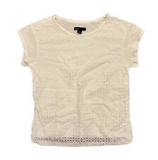 Camiseta Top GAP Niños Manga Corta Ojales Niñas Algodón Blanco Talla XL (12), usado segunda mano  Embacar hacia Argentina